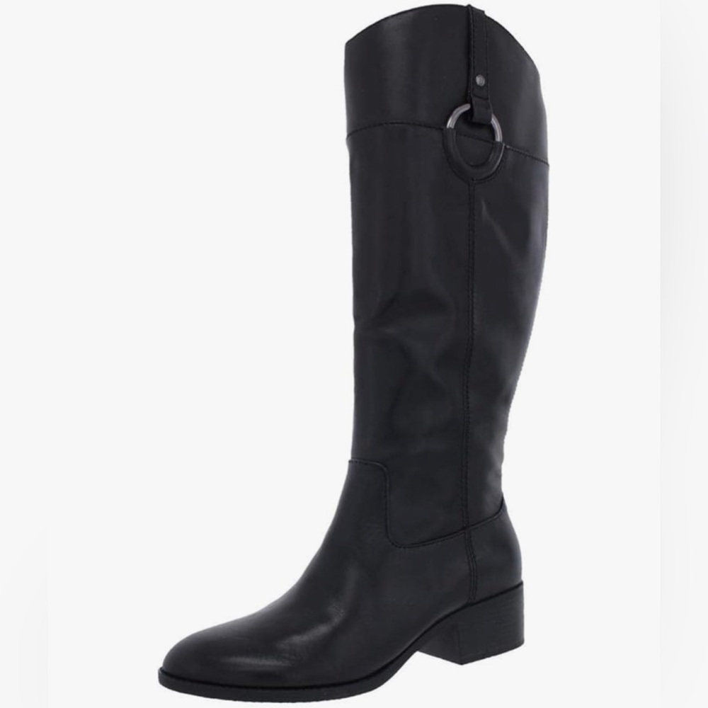 Alfani Womens Cushioned Bexleyy Round Toe Block Heel Zip-Up Leather Boots 7 M WC